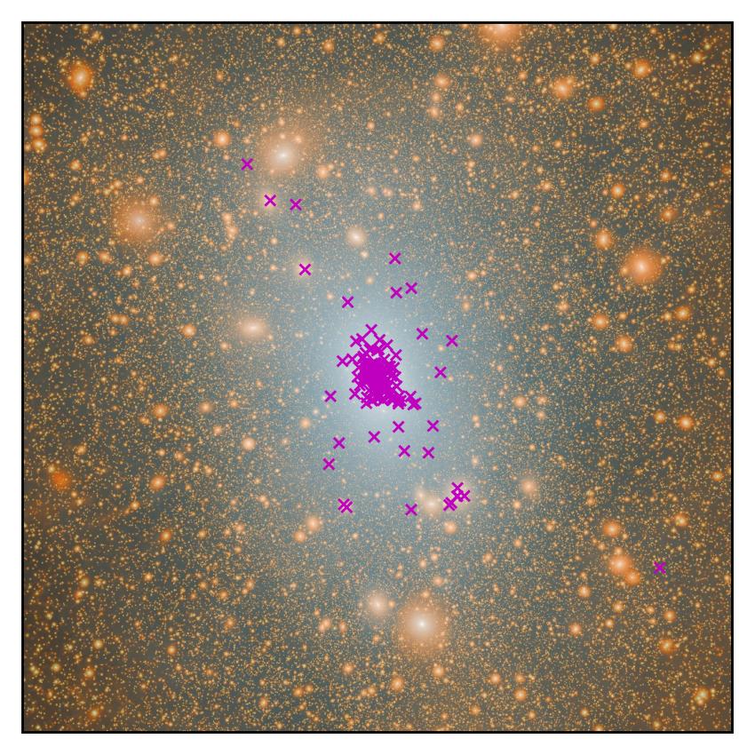 The dark matter distribution of a Milky Way mass halo in a Lambda-cold dark matter&nbsp;(LCDM) cosmological simulation.