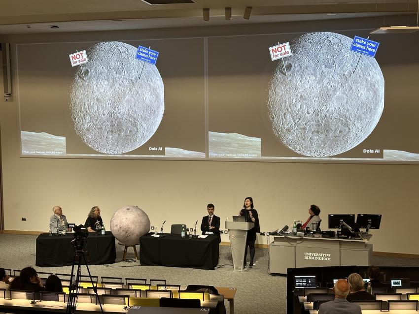 Dr Nikita Chiu and her fellows panellists in the far side of the Moon debate.