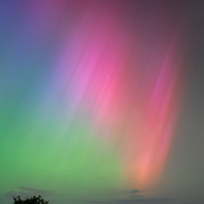 Aurora borealis seen over Cwmbran, Wales, produced by the May 2024 solar storm. 