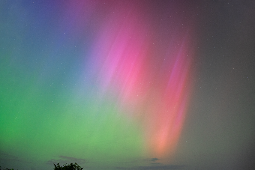 Aurora borealis seen over Cwmbran, Wales, produced by the May 2024 solar storm. 